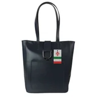 Torebki damskie - Duży shopper bag na ramię Vera Pelle , Włoska skórzana torba Szara - Grafit SBKB11G - miniaturka - grafika 1