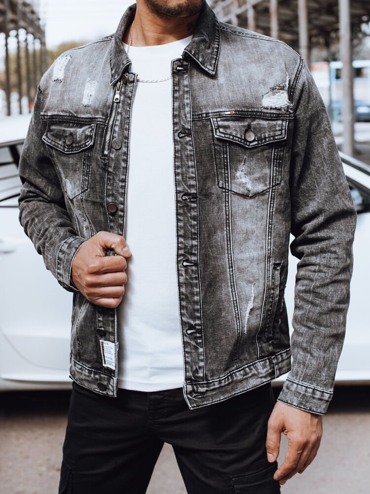 Kurtka męska jeansowa czarna Dstreet TX4696-S