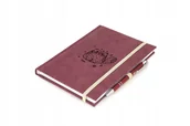Planery - KOTEK Notes długopis kratka Nubuk bordowy BEŻ19 - miniaturka - grafika 1