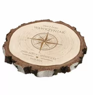 Dekoracje domu - Plaster drewna z grawerem dla pary podróżników na ślub - miniaturka - grafika 1