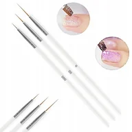 Akcesoria do paznokci - Zestaw Pędzelków Do Zdobień Pędzle Pędzelki 3SZT - miniaturka - grafika 1