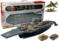 Samochody i pojazdy dla dzieci - ﻿Ogromny Lotniskowiec Łódź Pojazdy Wojskowe Dźwięk 86 cm - miniaturka - grafika 1