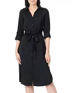 Sukienki - VERO MODA Women's VMBELL LS Calf Shirt Dress NOOS sukienka koszulowa, czarna, M - grafika 1