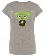 Koszulki i topy damskie - T-Shirt damski nadruk fun art zielony YODA r.XL - miniaturka - grafika 1