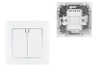Wyłączniki światła i elektryczne - Włącznik podwójny z podświetleniem Wesa LC-04 - miniaturka - grafika 1