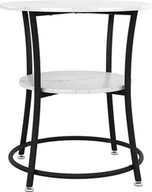 Ławy i stoliki kawowe - Vicco Stolik kawowy Quebec, 50 x 55 cm z półką, Biały marmur - miniaturka - grafika 1