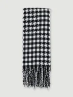 Apaszki i szaliki damskie - Szalik w czarno-białą kratę - miniaturka - grafika 1