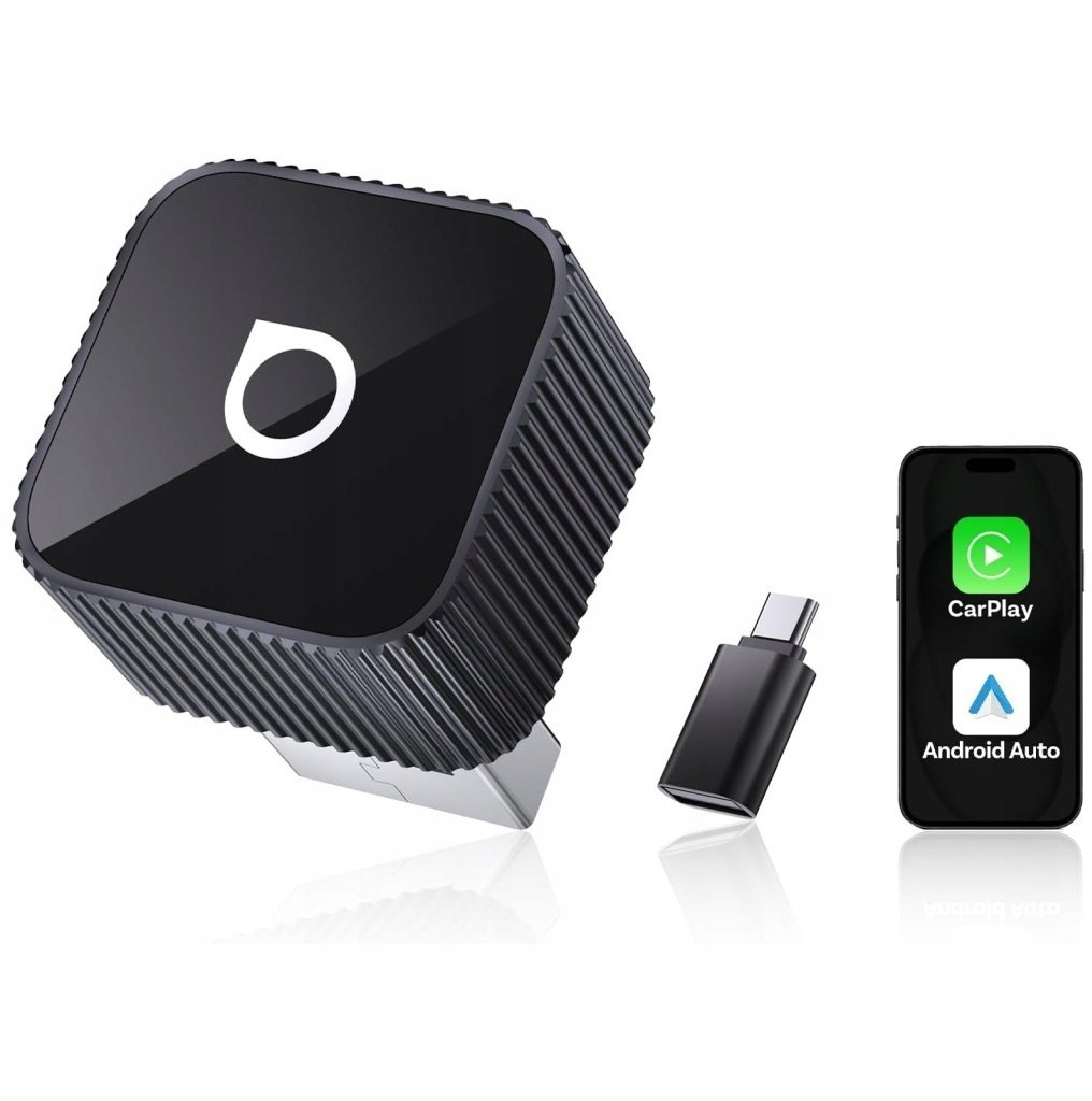 Tradebit Bezprzewodowy Adapter Ottocast Mini Cube CarPlay / Android Auto Czarny