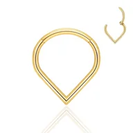 Kolczyki - Tytanowy, złoty Clicker w kształcie łezki 1.2/8 - miniaturka - grafika 1