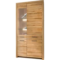 Witryny - Witryna II Drewniana z Dębu Olejowanego Lewa WZ-0169-0311 WZ-0169 G+K Meble Czarny - miniaturka - grafika 1