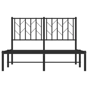 Metalowa rama łóżka z wezgłowiem, czarna, 120x190 cm - Łóżka - miniaturka - grafika 4