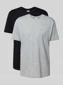 Koszulki męskie - T-shirt z naszywką z logo w zestawie 2 szt. - miniaturka - grafika 1