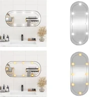 Lustra - vidaXL Lustro ścienne z oświetleniem LED 35x80 cm szklane owalne - Lustro ścienne z oświetleniem LED - Lustro - Lustro do makijażu - miniaturka - grafika 1