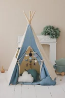 Namioty i tipi dla dzieci - Zestaw Namiot tipi "Jeans" z matą - miniaturka - grafika 1