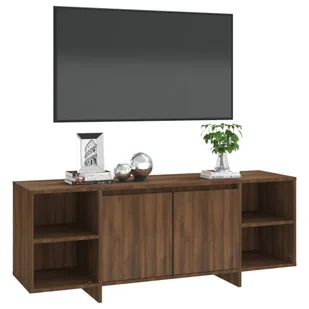 Lumarko Szafka pod TV, brązowy dąb, 130x35x50 cm, płyta wiórowa - Szafki RTV - miniaturka - grafika 5