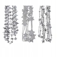 Bombki - Girlanda na choinkę gwiazdki 2,7m srebrny - miniaturka - grafika 1