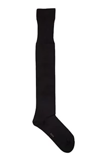 Skarpetki męskie - BOSS George KH Uni MC skarpety męskie do kolan z egipskiej bawełny stretch z merceryzowanym wykończeniem, New - Black1, 39-40 EU - grafika 1