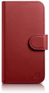 iCarer Wallet Case 2in1 etui iPhone 14 Pro skórzany pokrowiec z klapką Anti-RFID czerwony (WMI14220726-RD) - Etui i futerały do telefonów - miniaturka - grafika 1