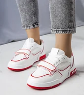 Botki damskie - Czerwone sneakersy damskie Ollie-36 - miniaturka - grafika 1