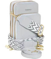 Torebki damskie - Mała prostokątna mini torebka kopertówka 3 komory 2 paski - miniaturka - grafika 1