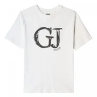 Koszulki sportowe damskie - Damski t-shirt z nadrukiem Guess Sara - biały - GUESS - miniaturka - grafika 1