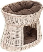 Legowiska dla kotów - WickerPL CARI BUDA DLA KOTA LEŻAK DLA ZWIERZĄT DOMEK DLA KOTA Z WIKLINY PIĘTROWY Z PODUSZKAMI 50X40 H45 CM - miniaturka - grafika 1