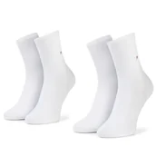 Skarpetki damskie - Zestaw 2 par wysokich skarpet damskich Tommy Hilfiger 371221 Biały - miniaturka - grafika 1