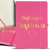 Notesy i bloczki - NOTES PLANER PAMIĘTNIK RÓŻOWY GOLD PREZENT DLA NAJLEPSZEJ TEŚCIOWEJ WZORY - miniaturka - grafika 1
