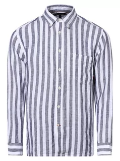 Koszule męskie - Tommy Hilfiger - Męska koszula lniana, niebieski|biały - grafika 1