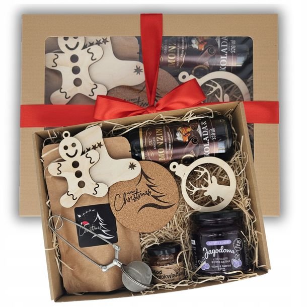 Kosz Zestaw Prezentowy Mega Box Świąteczny Syrop Konfitura Herbata Miód Xl