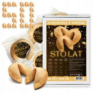 Magia Ciasteczka z Wróżbą na przybycie STO LAT Ciastka z Wróżbą 50 szt - Pieczywo chrupkie - miniaturka - grafika 1
