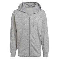 Bluzy męskie - adidas Męska bluza M Mel Fz, szary (Medium Grey Heather), L - miniaturka - grafika 1