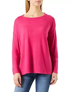 Koszulki i topy damskie - Vila VIABELLA O-Neck L/S Knit TOP/SU - NOOS, Pink Yarrow/szczegóły: melanż, XL - grafika 1