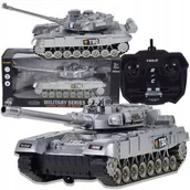Zabawki militarne - DUŻY CZOŁG STEROWANY ZDALNIE PILOTEM RC OBROTOWA WIEŻA ZABAWA INTERAKTYWNA - miniaturka - grafika 1