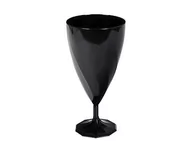 Dekoracje i nakrycia stołu na imprezę - Kieliszki plastikowe do wina czarne, 200 ml 6 szt. - miniaturka - grafika 1