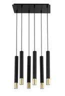 Lampy sufitowe - Sigma Sopel Grand lampa wisząca 6-punktowa czarna/złota 33397 - miniaturka - grafika 1