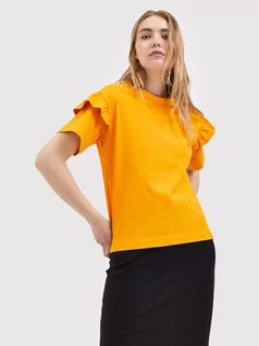 Koszulki i topy damskie - Selected T-Shirt Rylie 16079837 Pomarańczowy Regular Fit - grafika 1