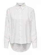 Bluzki damskie - ONLY Damska koszulka Onlmary L/S WVN bluzka, Cloud Dancer, L - miniaturka - grafika 1