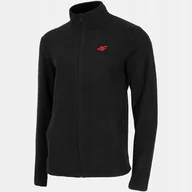 Bluzy męskie - Bluza Męska 4F Polarowa Polar Rozpinany Bez Kaptura Termoaktywny M460 Czarny 3XL - miniaturka - grafika 1
