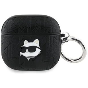 Etui na słuchawki KARL LAGERFELD Monogram Choupette Head do Apple Airpods 4 Czarny - Akcesoria do słuchawek - miniaturka - grafika 1