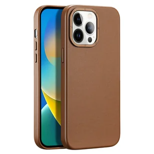 Dux Ducis Grit skórzane etui do iPhone 14 Pro Max elegancki pokrowiec ze sztucznej skóry (kompatybilne z MagSafe) brązowy - Etui i futerały do telefonów - miniaturka - grafika 1