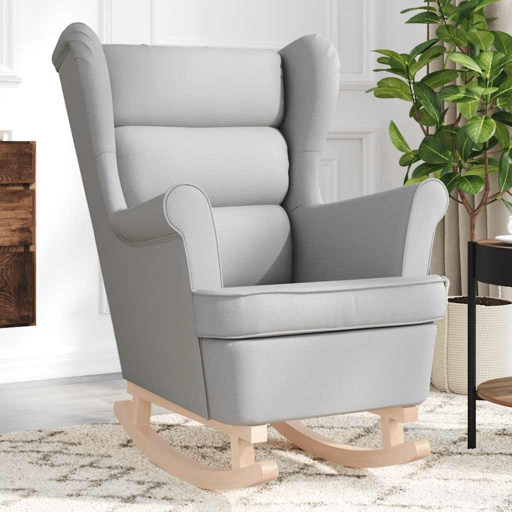 vidaXL Fotel bujany, szary, 74x90x102 cm, tapicerowany tkaniną