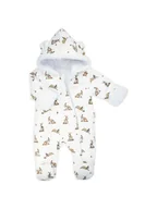 Kombinezony dla dzieci - Niemowlęcy kombinezon dresowy z luną w zajączki kremowy Nicol,r.80 - miniaturka - grafika 1