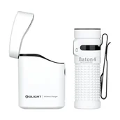 Latarki - OLIGHT Baton 4-częściowy zestaw mini latarka LED z funkcją ściemniania, ładowalna latarka do 190 dni, czas pracy 1300 lm, 170 m, super jasna, mała latarka do codziennego użytku, IPX8 (biała) - miniaturka - grafika 1