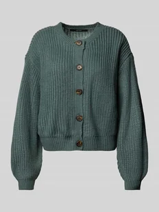 Kurtka z dzianiny o kroju relaxed fit z jednorzędową listwą guzikową model ‘LEA’ - Swetry damskie - miniaturka - grafika 1