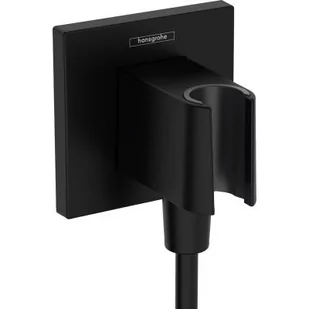 Hansgrohe FixFit E przyłącze kątowe z uchwytem prysznicowym czarny mat 26889670 - Akcesoria do armatury i ceramiki - miniaturka - grafika 1