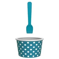 Inne naczynia kuchenne - ZakDesigns Miseczka na lody z łyżeczką ZAKDESIGNS, niebieska, 8x5,5 cm - miniaturka - grafika 1
