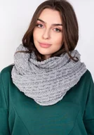 Apaszki i szaliki damskie - Stylowy, warkoczowy komin - SZ003 szary - miniaturka - grafika 1