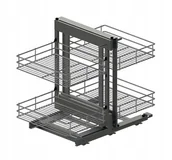 Meble modułowe i akcesoria - Kosz Rejs Corner Comfort Maxima Classic Do Szafek 800 Lewy Antracyt - miniaturka - grafika 1