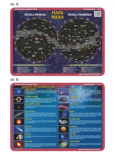 Nieprzypisany Podkładka edukacyjna Mapa nieba obiekty astronomiczne VISU005 - Podkładki na biurko - miniaturka - grafika 1